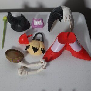 Disney Potato Head Villians Lot Cruella Deville Maleficent Tiara Horns Wand